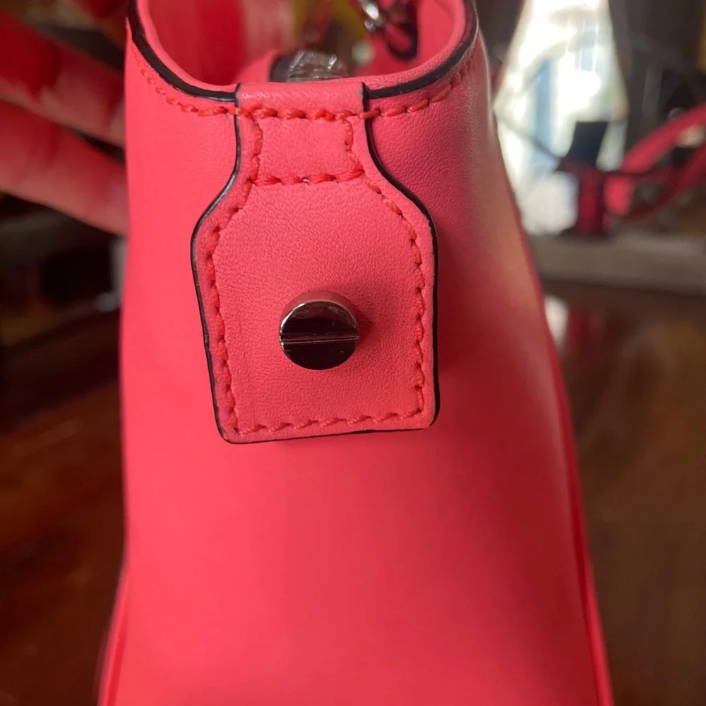 Milly Vibrant Coral Satchel with Detachable Strap